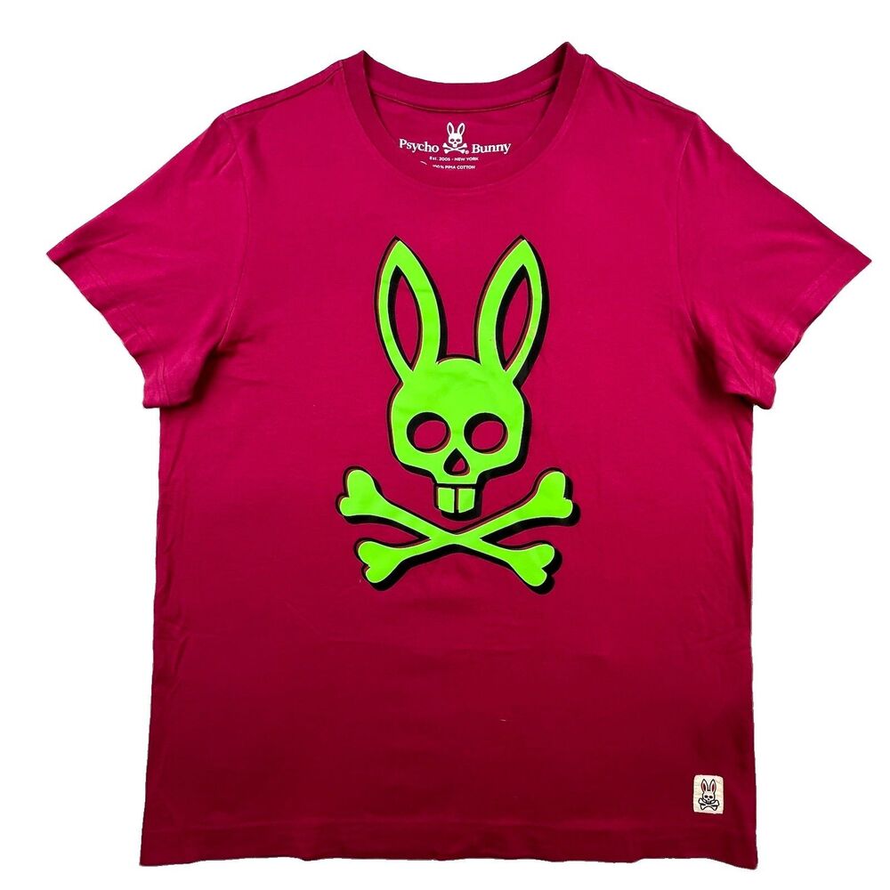 Psycho Bunny T-Shirt Women’s Size 3 Small Magenta Pink Graphic Tee Cotton Skull - Picture 1 of 9